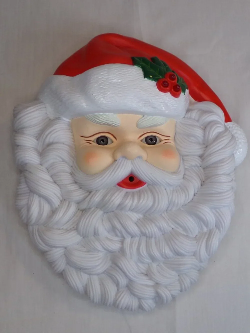 Vintage Santa Claus Christmas Hanging Decor Plastic Molded 1995